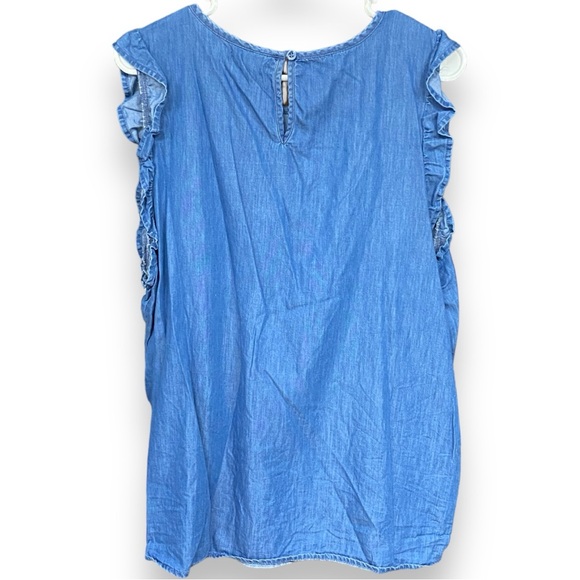 Sleeveless Denim Ruffle Top XXL - Picture 5 of 5